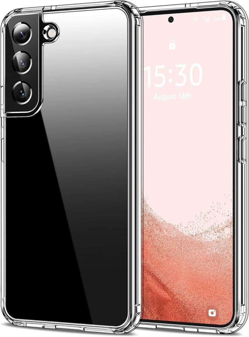 HOOMIL Case for Samsung Galaxy S22 Plus 5G 6.6-Inch, Non-Yellowing, Drop Protection, Anti-Scratch Transparent Hard Back Phone Cover - Crystal Clear