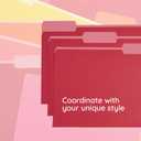 100 Blue Summit Supplies Red File Folders - Two-Tone Red Folders Letter Size with 1/3 Cut Tabs, Durable 11pt Paper, Holds Letter Size Documents, Red Folders Bulk