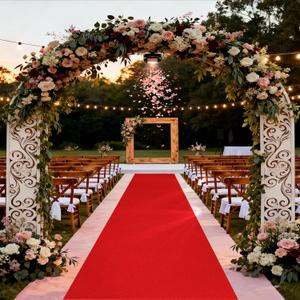 SALLOUS 450 GSM Extra Thick Red Carpet Runner 3 x 30 ft, Heavy-Duty Reusable Rug Runner for Party, Non-Slip Red Carpet with Rubber Backing, Aisle Runway Rug for Weddings, Events Decorations