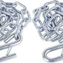 NBJINGYI 3/16" X 27" 2PCS Grade 30 Trailer Boat Gooseneck Safety Chain with Spring Clips with One S Hook