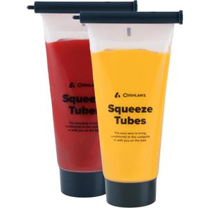 Coghlan's Reusable Squeeze Tubes – 8 oz BPA-Free Food Safe Dispensers with Roll-Up Clips & Stand-Up Lids – For Condiments, Sauces, Toiletries & Travel – 2-Pack