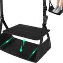 Airplane Foot Hammock for Plane Travel Essentials, Airplane Foot Rest with 2 in 1 Removable Support Pad, Adjustable Foot Hammock with Thicken Memory Foam, Foot Rest for Plane Travel Foot Leg Rest (Black)