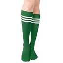 Nirohee Slouch Scrunch Socks Women, Green Slouchy Socks With White Three Striped for Women Girls, Mothers Day Gifts for Mom Wife Daughter, Long Sock High Boot Knit Sock