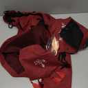 HiiFeuer 5PCs Women Renaissance Suede Sleeveless Elf Costume, Medieval Hooded Gown with Bracers Drawstring Bag Fantasy Belt (X-Large)