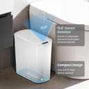 Cesun Automatic Motion Sensor Bathroom Trash Can with Lid, 2.6 Gallon Touchless Trash Bin, Smart Plastic Slim Garbage Can Small White Wastebasket for Toilet, Office, rv, Bedroom, Living Room