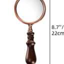 Hiceeden 10X Antique Magnifying Glass, Brass Handheld Magnifier with Wooden Handle, Decorative Reading Magnifying Lens, Vintage Gift for Elderly, Senior