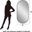 Oval Full Length Mirror, 60"30" Wall-Mounted Mirror with Metal Frame, Ultra-Clear Explosion-Proof Dressing Mirror, Simple and Classic Deco for Cloakroom/Bedroom/Living Room, Gold