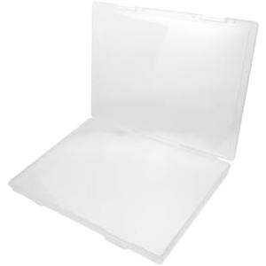 OSALADI Plastic Storage Box with Flip Lid for Letter Documents and Craft Supplies Rectangular Organizer for Scrapbooking Magazines and More (Pack of 4