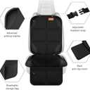SMART ELF Car Seat Protector, 2-Pack Seat Protector Protect Child Seats with Thickest Padding and Non-Slip Backing Mesh Pockets for Baby and Pet, Sedan SUV Truck (Black)