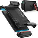 i-Blason for Nintendo Switch 2 Case 2025, Durable Slim Matte Clear Anti-Fingerprint Protective Hard Case with Dockable Comfortable TPU Grip Compatible with Joycon Controller & Docking Station - Black