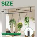 Hanging Planters Rod Plant Hanger Indoor for Window Ceiling, Hanging Plant Shelf for Wall Planter House Plants, Plant Shelves Metal Holder Bar 31.5In Black (Pots, plants, chains not included)