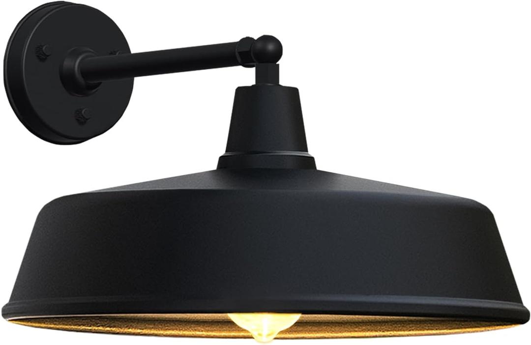 JOESA Extra Large 24 Outdoor gooseneck barn Light, Rustic Farmhouse Style Wall Mounted barn Lighting, Perfect for Outdoor Home, Porch and Garage Lighting (24" Dome-1 PACK)