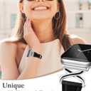JR.DM Leather Bands Women Compatible with Apple Watch 40mm 38mm 44mm 45mm 41mm 42mm 46mm 49mm Dressy Slim Fancy Designer Strap with X-Shaped Metal Crown for iWatch Series Ultra/SE/11/10/9/8/7/6/5/4/3/2/1