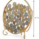 Wanlian Gold Frame Coin Display Stand Coin Display Stand wall-Mounted Iron Coin Rack Collection Coin Silver Dollar Coin Rack Glass Piggy Bank (Round)