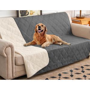 fuguitex Waterproof Dog Bed Cover Couch Cover for Pet Anti-Slip Cat Mat Pet Pad Blanket for Sofa Chair Recliner Bed Furniture Protrctor Grey 50x80 Inch (Pack of 1)