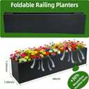 Metal Railing Planter Box, 30 Inch Balcony Planters with Adjustable Brackets, Large Hanging Planters for Outdoor Fence Deck