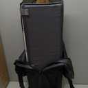 Pamo Babe Portable Playard,Sturdy Play Yard with Padded Mat and Toy bar with Soft Toys, Grey