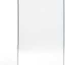 Wall Mount Mirror for Bathroom, Brush Silver Metal Framed Rounded Corner Rectangular Vanity Mirror (16" x 20", Silver)