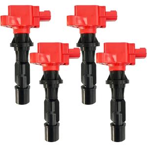 Red Ignition Coil Packs L3G2-18-100A UF540 UF-540 099700-1000 Set of 4 Compatible With Mazda 3 6 CX-7 CX7 MX-5 Miata MX5 2.0 2.3 2.5 L4 LF L3 L5 PE
