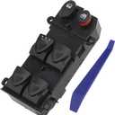 Main Window Switch Power Control Button Compatible with Honda Civic 2006 2007 2008 2009 2010 2011 Replacement OEM 35750-SNV-H51 Front Left Driver Side White Light 1 Auto Button 22 Pins