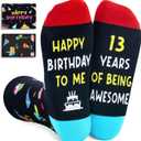 Zmart Birthday Gift Ideas for Teens - 13-19 Year Old Birthday Socks for Boys Girls Son (Black)
