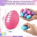 Blulu 30 Pack Mini Footballs Bulk 2.17" Party Favor Foam Balls Small Stress Sports Ball Pink Blue Purple Mini Football for Cartoon Birthday Homecoming Game School Reward Party Gift Goodie Bags (Purple)