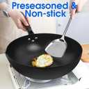 Souped Up Recipes 13.4 Inch Carbon Steel Wok For Electric, Induction and Gas Stoves (Lid, Spatula and User Guide Video Included)