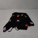 Verdusa Women's Plus Size Floral Crochet Knit Cardigan Bow Tie Front Lightweight Sweaters (3X-Large Plus, Black)