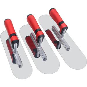 Concrete Tools Set Stainless Steel Pool Trowel 3 PC (14" x 4" & 11"x4" & 10"x3") Flat Finishing Cement Drywall Plastering Masonry Construction Hand Kit