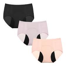 INNERSY Women's Period Underwear Seamless Quick Dry Menstrual Panties 3-Pack(Small, Nude Dip)