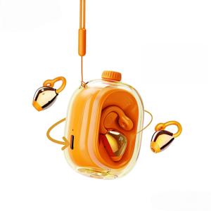 SMVUGFR Open Ear Clip On Earbuds Outside EarCuff Ultra Open Outer Wireless Ear Clip Noise Cancelling Open Ear Orange Bluetooth Headphones That Don't Go in Your Ear Open Fit Air Earbuds