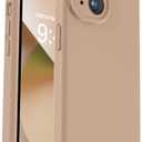Vooii Compatible with iPhone 13 Case, Liquid Silicone Upgrade [Camera Protection] [Soft Anti-Scratch Microfiber Lining] Shockproof Phone Case for iPhone 13 6.1 inch - Light Brown