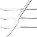 KINGSTONE Sharp Steak Knives, German Stainless Steel Steak Knife Set of 4 with Full-Serrated Blade, 9.4-Inch Sleek Design Table Knives, Mirror Polished (Silver)