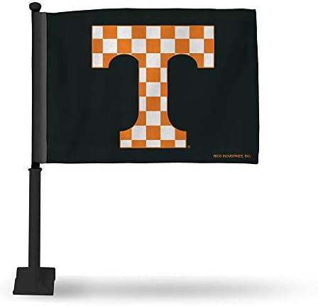 Rico Industries NCAA Tennessee Volunteers Alternate Car Flag W' Black Pole Double Sided Car Flag - 16" x 19" - Strong Pole that Hooks Onto Car/Truck/Automobile