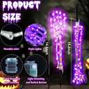 Set of 4 Pumpkin Skeleton Bones Arms and Legs with 8 Light Modes Realistic Halloween Movable Posable Bendable Skeleton Hands Joints Spooky Scary Horror Decoration Outdoor for Porch Yard 2 Arms 2 Legs