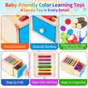 FCSONU Toddlers Montessori Coin Box Toys for 1 2 3 Year Old Boys Girls, Drawer Box Toy for Ages 2-4 Kids, Learning Color Sorting Sensory Toys, New Year Birthday for Baby 12-18 Months