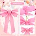 12 Pcs Velvet Christmas Tree Bows 9 x 13 Inch Door Garland Decor Vintage Wreath Bow Decorations Large Bow Decorations Xmas Ornament for Garland Crafts Tree Topper Gifts Indoor Outdoor(Pink)