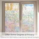 Volcanics Window Privacy Film with Installation Tools, Static Window Clings Vinyl 3D Window Decals Stickers Rainbow Window Film for Glass Door Heat Control Anti UV 35.4 x 98.4 Inches