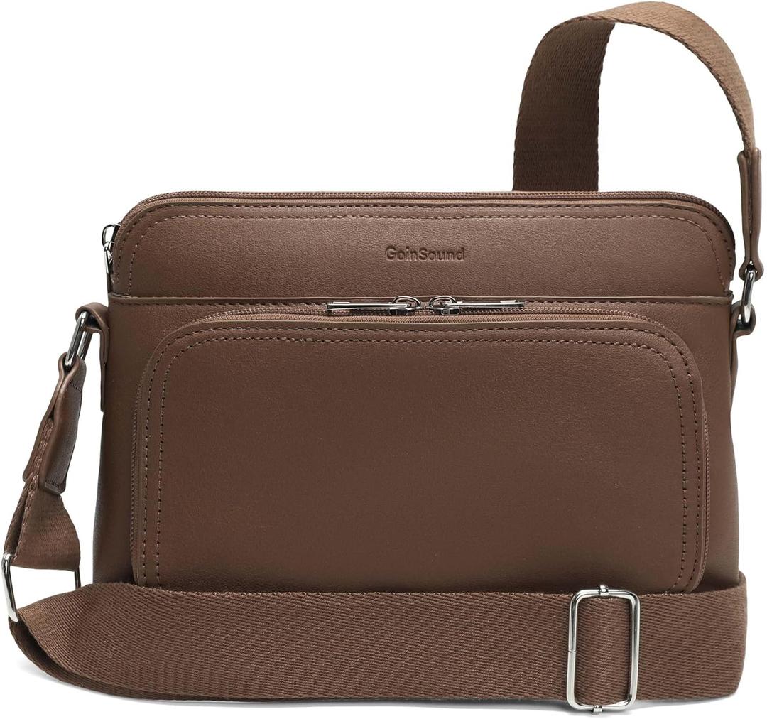 Leather Crossbody Purses for Women- Premium RFID Blocking Shoulder Bag with Adjustable Strap