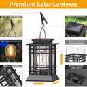 2 Pack Solar Lanterns Outdoor Waterproof, Upgraded Bright Hanging Solar Lights for Outside, Auto On/Off Solar Powered Lanterns Decorative Outdoor for Garden Patio Yard Table Patio Porch Tree Decor