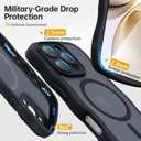 for iPhone 16 Pro Max Case with MagSafe, Upgraded [Full Camera Protection] [Fit for MagSafe] [Mil-Grade Drop] Cute Wave Translucent Non-Slip Phone Case for iPhone 16 Pro Max 6.9",Black