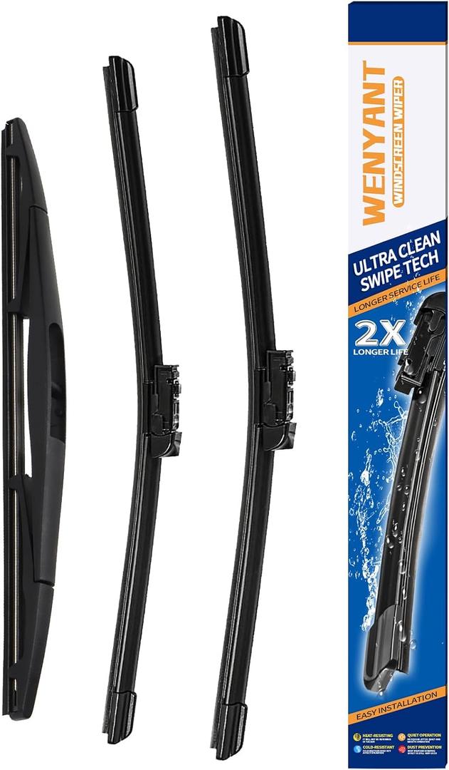 26"/16"/12" Windshield Wipers Compatible with Subaru Crosstrek Impreza 2018-2021 Front and Rear Wiper Blades for My Car Original Equipment Automotive Replacement (Set of 3)