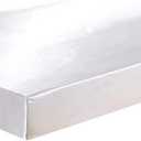 1 Piece Satin Fitted Sheet Only Classic Luxury Silky Soft Bed Sheets Solid Color (Queen, White)