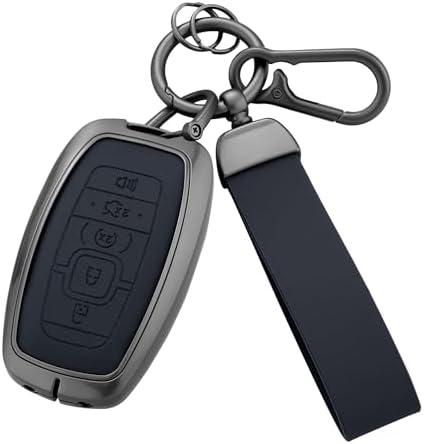 Qunzes Key Fob Cover with Heavy-duty Keychain for Lincoln Aviator Corsair Nautilus Navigator Continental