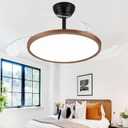 48 Inch Retractable Ceiling Fan with Lights, Fandelier Ceiling Fan for Bedroom Living Room Dinning Room, Chandelier with Fan 6 Speed, 3 Color Temperature, Reversible DC Motor-Black