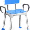 Widened Shower Chair for Inside Shower with Padded Back & Arms,400 lbs Heavy Duty & Adjustable Shower Chair for Elderly and Disabled, Non-Slip Shower Seat, Bath Chair for Tub