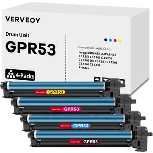 GPR-53 GPR53 Drum Unit 4-Pack with Chip for 8528B004AA C3325i C3330i C3525i