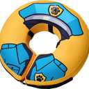BENCMATE Inflatable Dog Cone Collar Alternative, Soft Dog Cone for Small Medium Large Dogs and Cats, Neck Recovery ECollar Donut Collar After Surgery (Large+, Police Officer) 