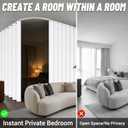Room Divider Curtain Sets with Flexible Ceiling Track, Privacy Soundproof Curtain for Bedroom Office Patio Sliding Door(White, W180 x L108, 1 Pack)