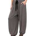 Majdan Women's Modal Sweatpants Baggy Pants Casual Loose Comfy High Waisted Lounge Pants with Pockets (Darkgrey-L) (Gray, L)